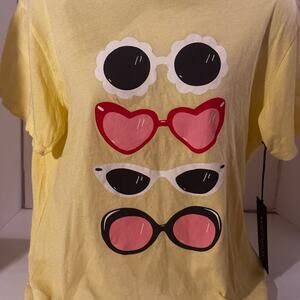 ****JUST REDUCED**** WILDFOX Crew Neck SS Lemon Meringue -SUNGLASSES Graphic MED